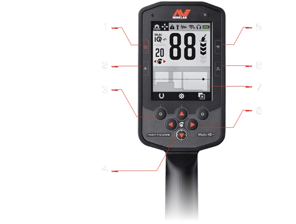 Düzce Minelab Manticore - Ekran arayüzü